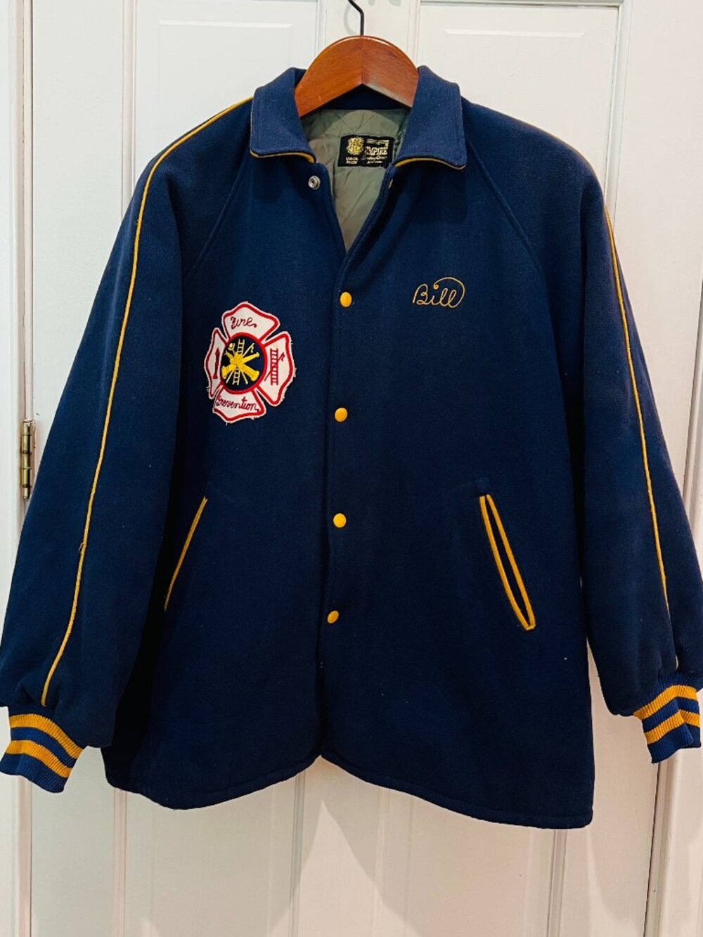 Vintage 50s Empire Wool Varsity Jacket Chain Stitch USA Union Made